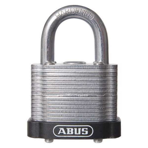 Keyed Padlock, Open, Rectangular Steel Body, Hardened Steel Shackle, 3/4 in W