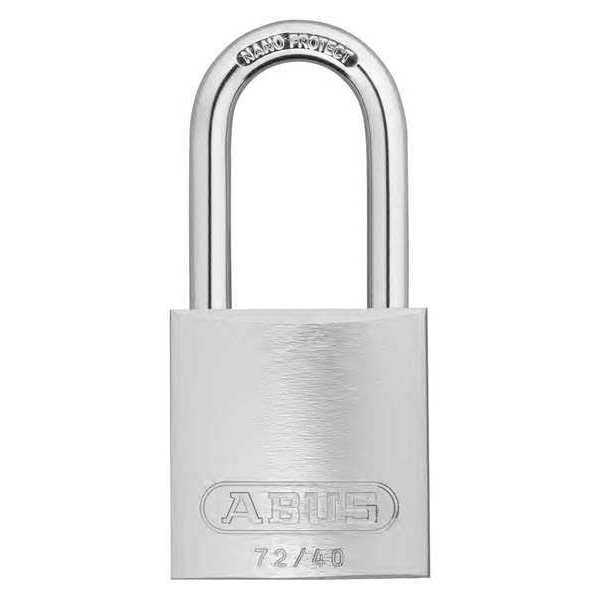 Keyed Padlock, Open, Rectangular Aluminum Body, Chrome Plated Hardened Steel Shackle, 3/4 in W