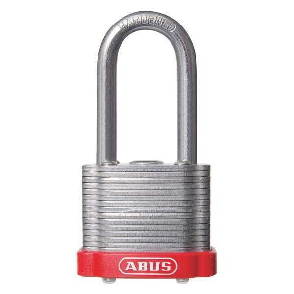 Keyed Padlock, Open, Rectangular Steel Body, Hardened Steel Shackle, 11/16 in W