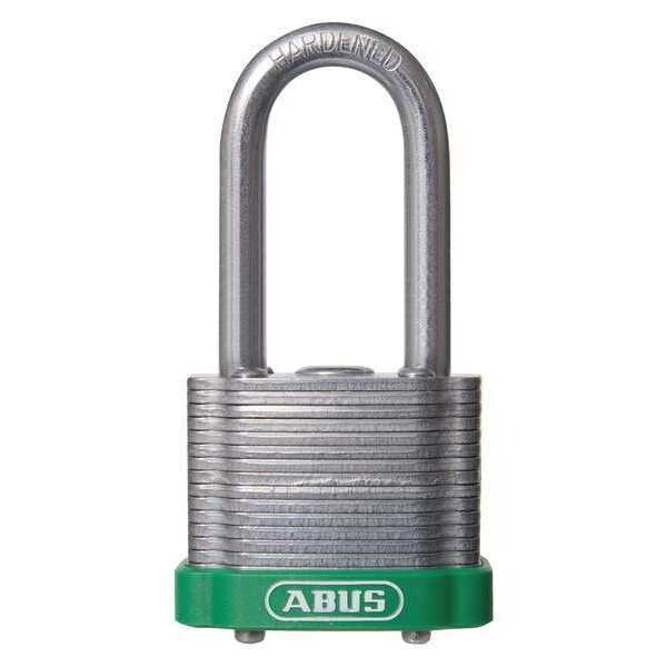 Keyed Padlock, Open, Rectangular Steel Body, Hardened Steel Shackle, 11/16 in W