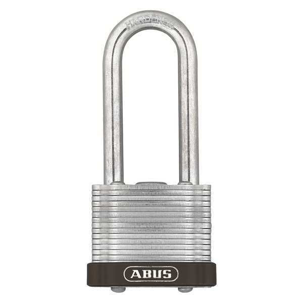 Keyed Padlock, Open, Rectangular Steel Body, Hardened Steel Shackle, 11/16 in W