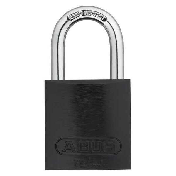 Keyed Padlock, Open, Aluminum Body, Chrome Plated Hardened Steel Shackle, 3/4 in W