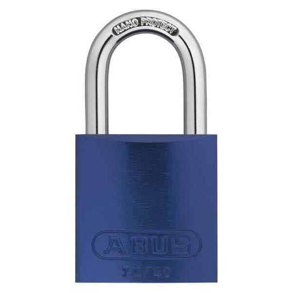 Keyed Padlock, Open, Rectangular Aluminum Body, Chrome Plated Hardened Steel Shackle, 3/4 in W