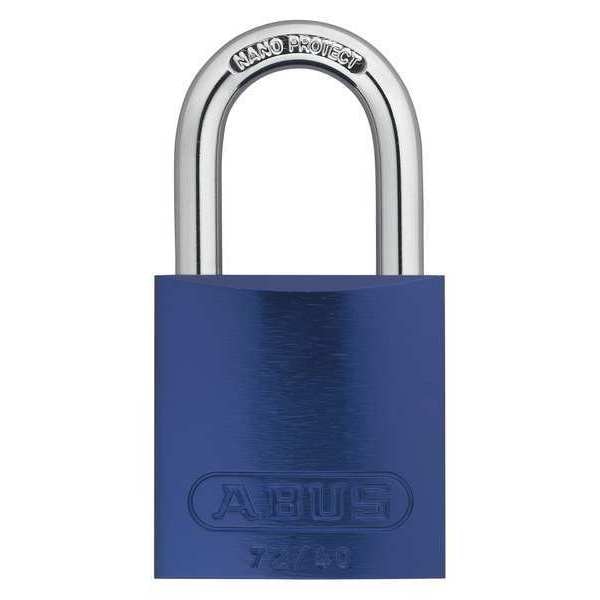 Keyed Padlock, Open, Rectangular Aluminum Body, Chrome Plated Hardened Steel Shackle, 3/4 in W