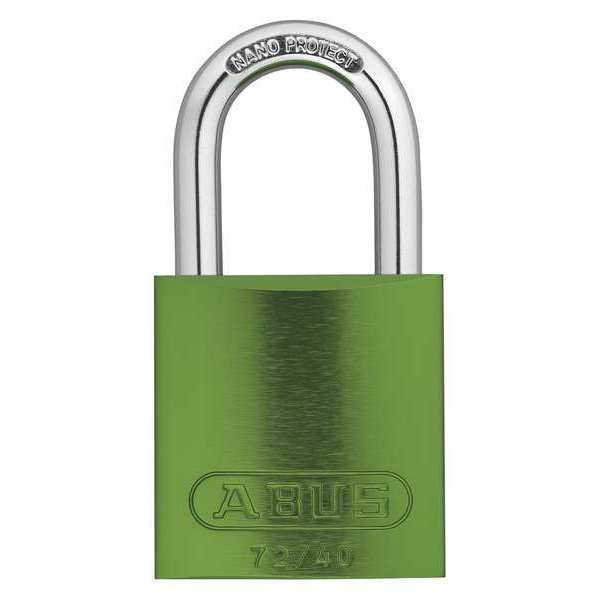 Keyed Padlock, Open, Rectangular Aluminum Body, Chrome Plated Hardened Steel Shackle, 3/4 in W