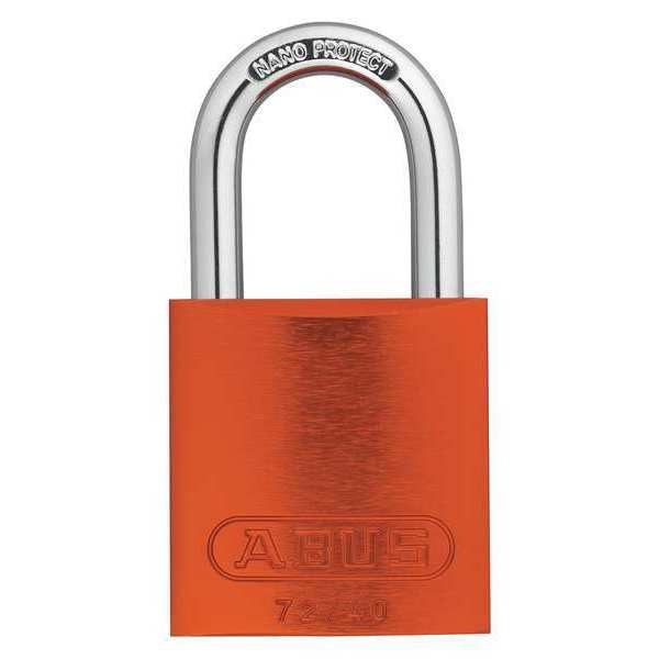 Keyed Padlock, Open, Rectangular Steel Body, Hardened Steel Shackle, 3/4 in W