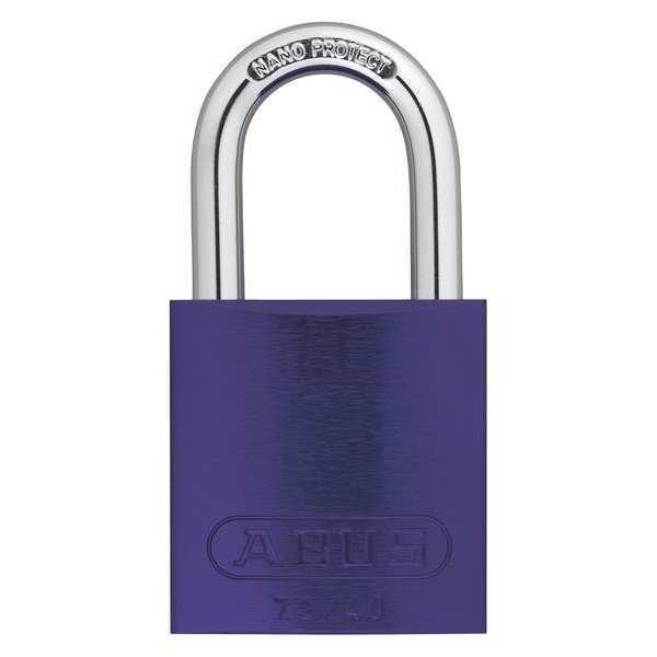 Keyed Padlock, Open, Rectangular Aluminum Body, Chrome Plated Hardened Steel Shackle, 3/4 in W