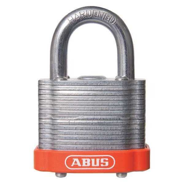 Keyed Padlock, Open, Rectangular Steel Body, Hardened Steel Shackle, 3/4 in W