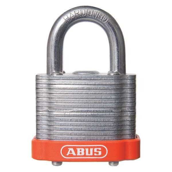 Keyed Padlock, Open, Rectangular Steel Body, Hardened Steel Shackle, 3/4 in W