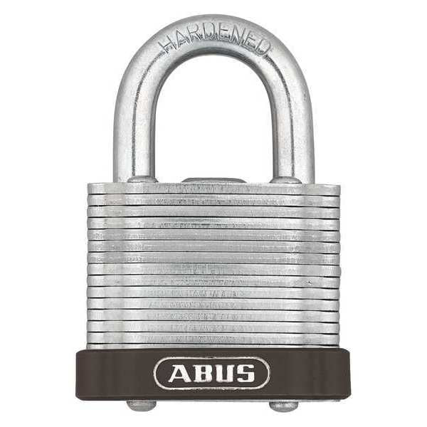 Keyed Padlock, Open, Rectangular Steel Body, Hardened Steel Shackle, 11/16 in W