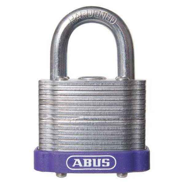 Keyed Padlock, Open, Rectangular Steel Body, Hardened Steel Shackle, 3/4 in W