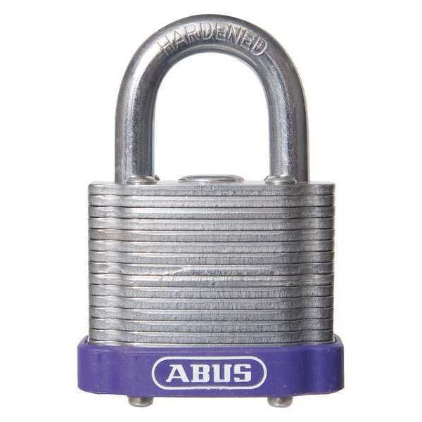 Keyed Padlock, Open, Rectangular Steel Body, Hardened Steel Shackle, 3/4 in W