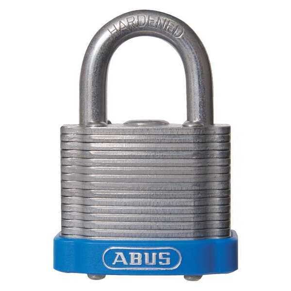 Keyed Padlock, Open, Rectangular Steel Body, Hardened Steel Shackle, 3/4 in W
