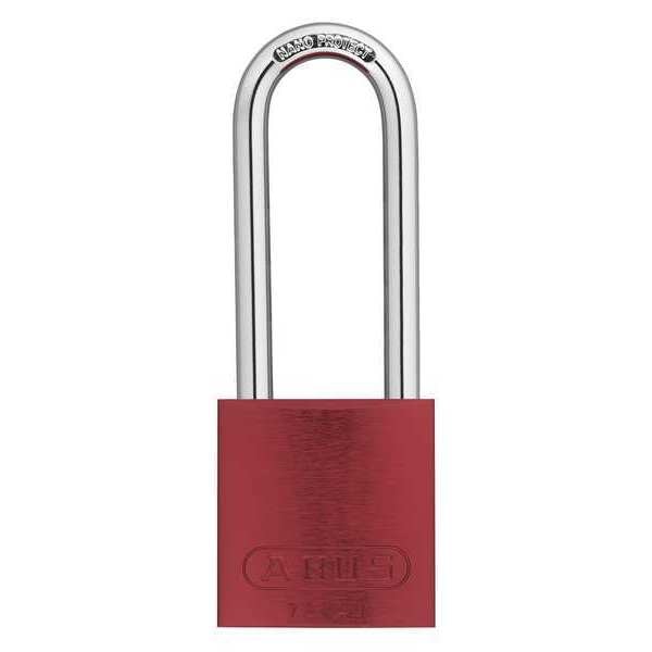 Keyed Padlock, Open, Rectangular Aluminum Body, Chrome Plated Hardened Steel Shackle, 13/16 in W