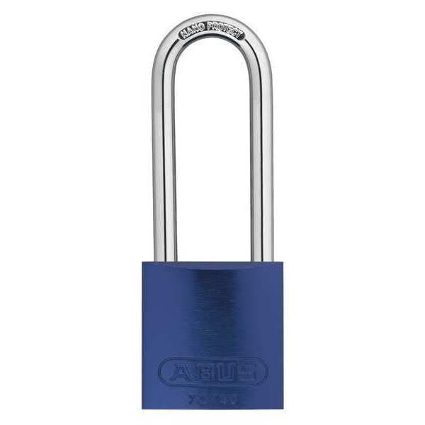 Keyed Padlock, Open, Rectangular Aluminum Body, Chrome Plated Hardened Steel Shackle, 13/16 in W