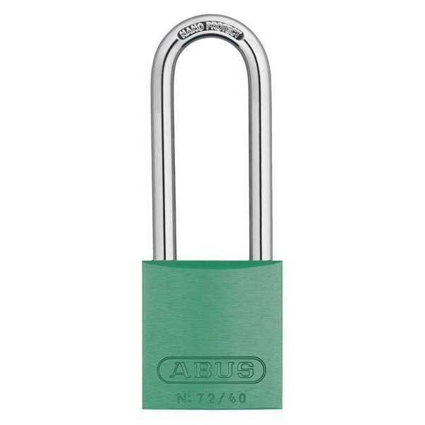 Keyed Padlock, Open, Rectangular Aluminum Body, Chrome Plated Hardened Steel Shackle, 13/16 in W