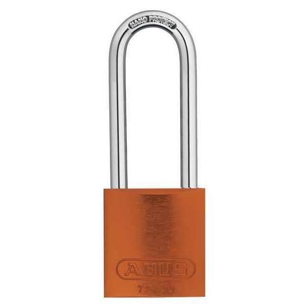 Keyed Padlock, Open, Rectangular Aluminum Body, Chrome Plated Hardened Steel Shackle, 13/16 in W