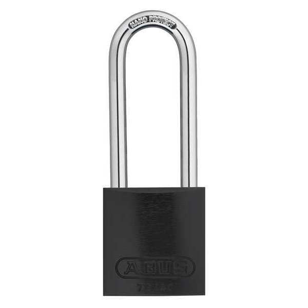 Keyed Padlock, Open, Rectangular Aluminum Body, Chrome Plated Hardened Steel Shackle, 13/16 in W