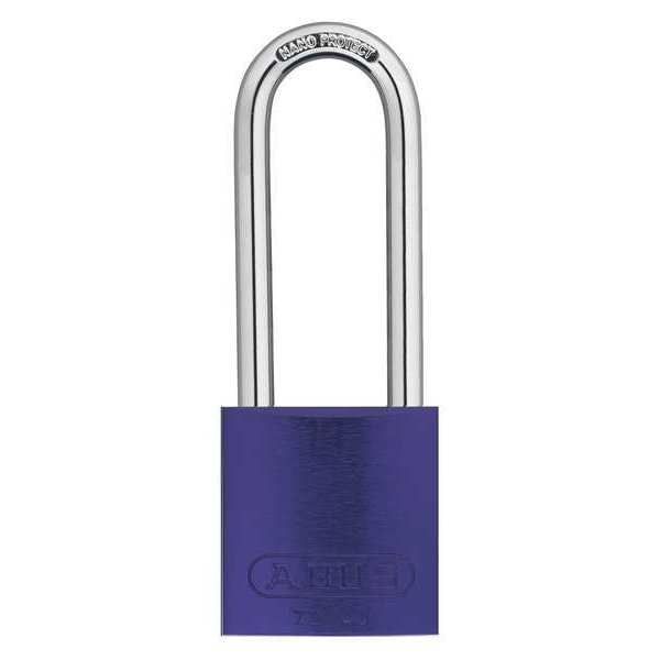 Keyed Padlock, Open, Rectangular Aluminum Body, Chrome Plated Hardened Steel Shackle, 13/16 in W