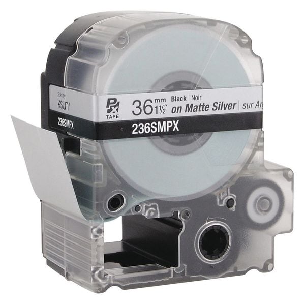 Cartridge Label, Blk on Silver Matte