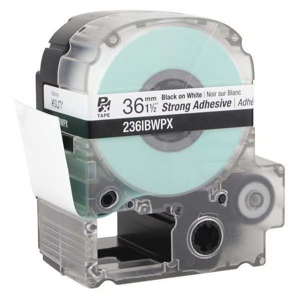 Strong Adhesive Label Cartridge, Black on White, Labels/Roll: Continuous