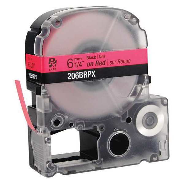 Cartridge Label, 1/4 in. W, Blk on Red