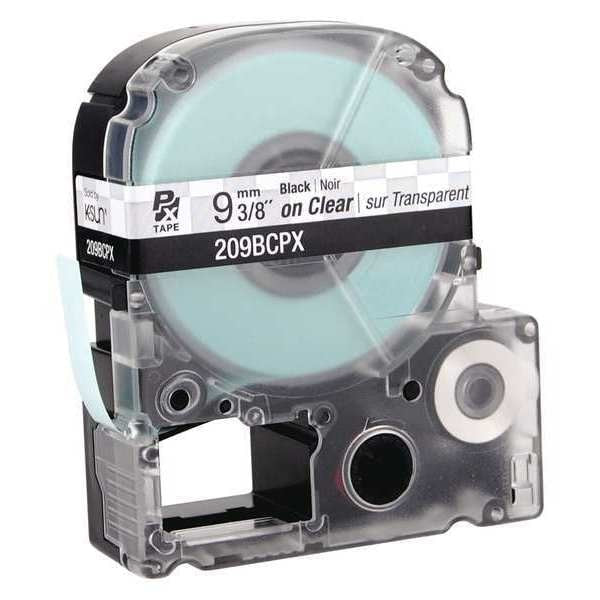 Cartridge Label, 3/8 in. W, Blk on Clear