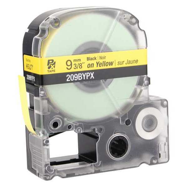 Cartridge Label, 3/8 in. W, Blk on Yellow