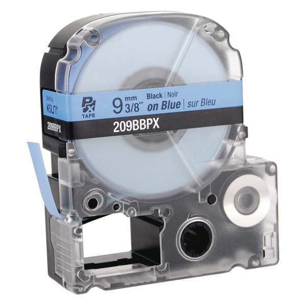 Cartridge Label, 3/8 in. W, Blk on Blue