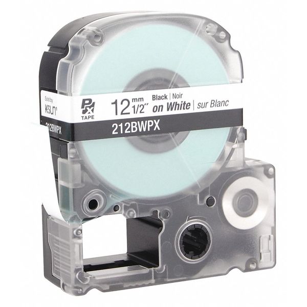 Cartridge Label, 1/2 in. W, Blk on White