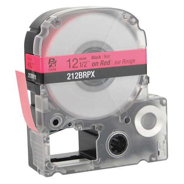 Cartridge Label, 1/2 in. W, Blk on Red