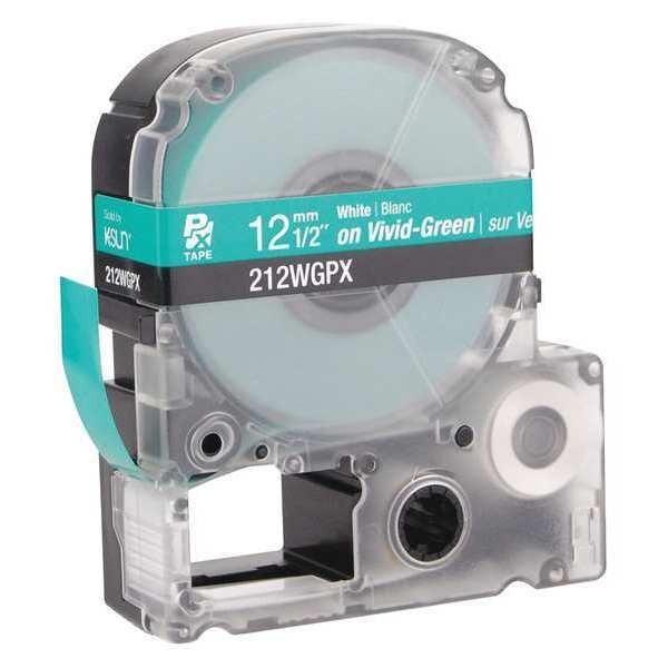 Cartridge Label, 1/2 in. W, White on Green