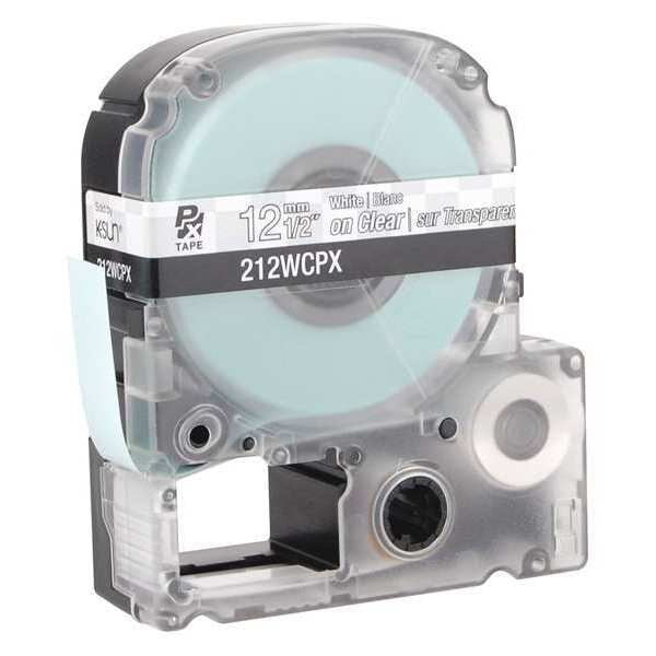 Label Cartridge, White/Clear, Labels/Roll: Continuous