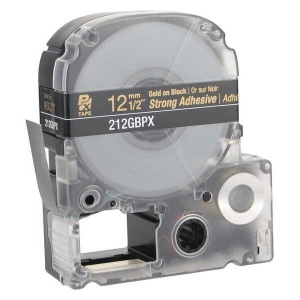 Cartridge Label, 1/2 in. W, Gold on Blk