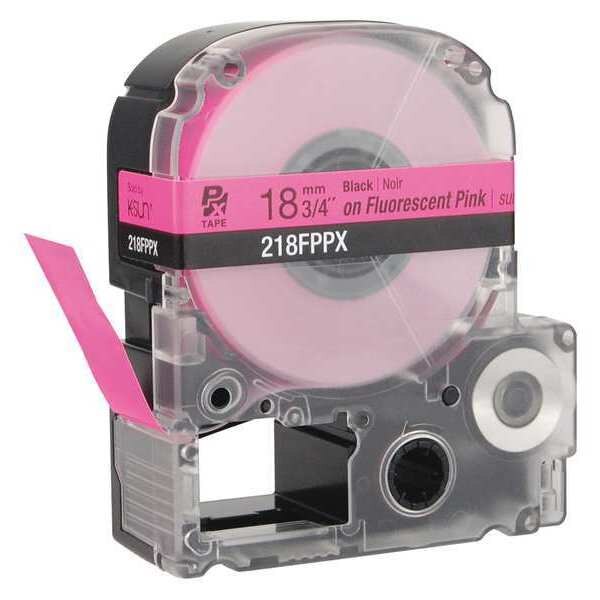 Label Cartridge, Black on Fluorescent Pink, Labels/Roll: Continuous