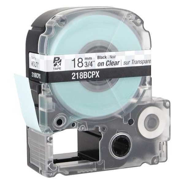 Cartridge Label, 3/4 in. W, Blk on Clear