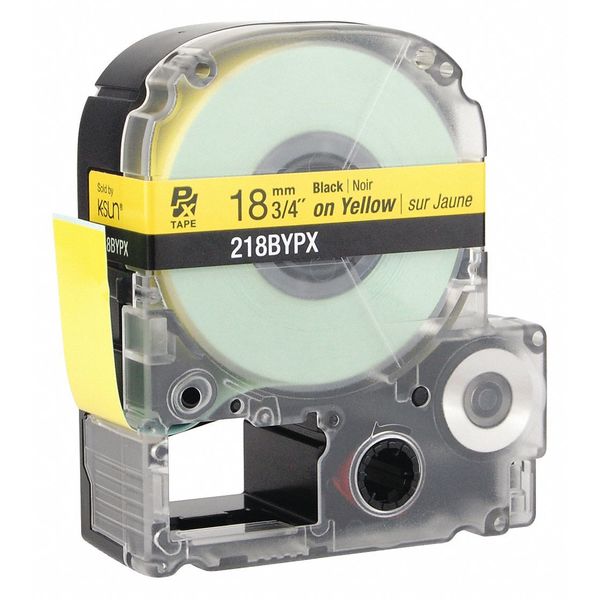 Cartridge Label, 3/4 in. W, Blk on Yellow