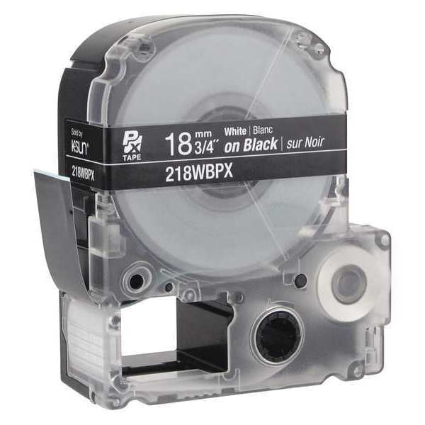 Cartridge Label, 3/4 in. W, White on Blk