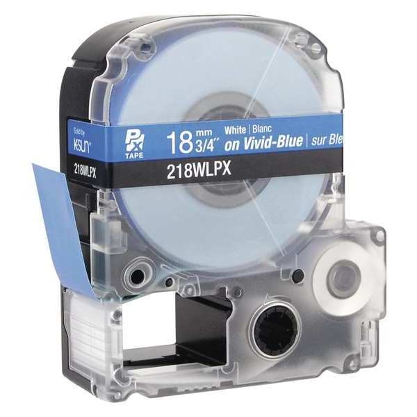 Cartridge Label, 3/4 in. W, White on Blue