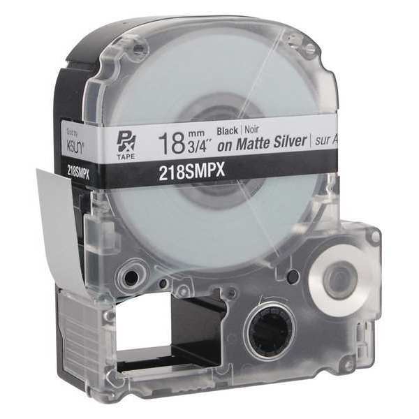 Cartridge Label, 3/4in.W, Blk/Silver Matte