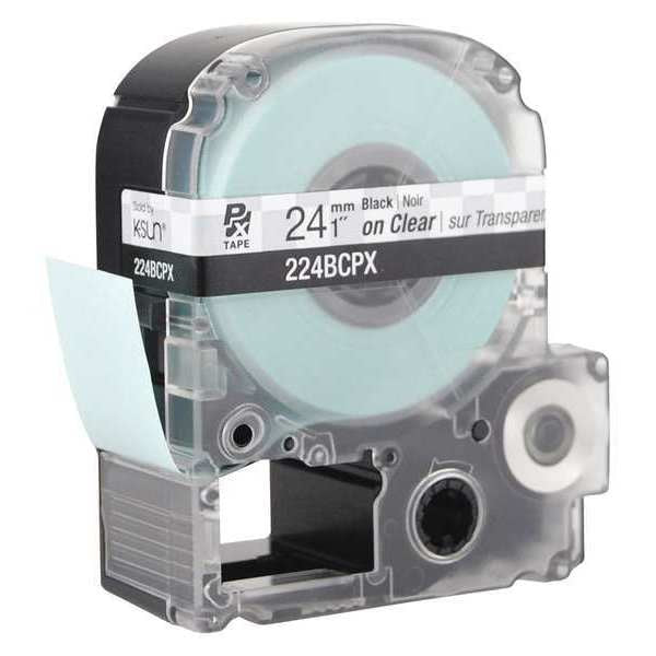 Cartridge Label, 1 in. W, Blk on Clear