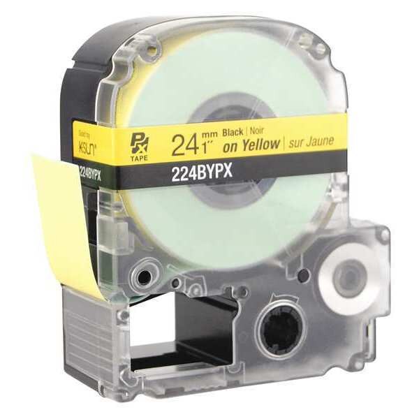 Cartridge Label, 1 in. W, Blk on Yellow