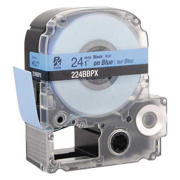 Cartridge Label, 1 in. W, Blk on Blue