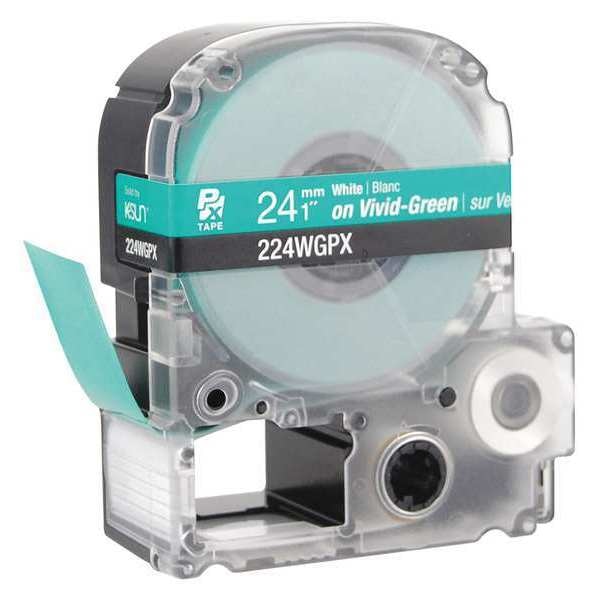 Cartridge Label, 1 in. W, White on Green