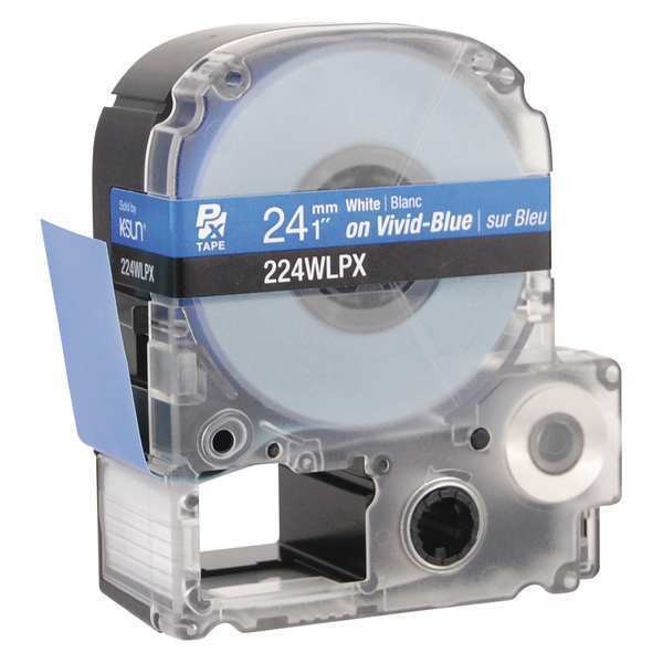 Cartridge Label, 1 in. W, White on Blue