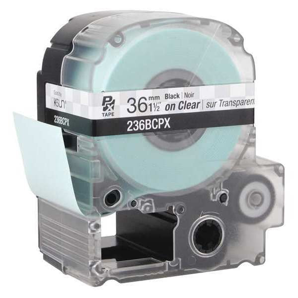 Cartridge Label, 30 ft. L, Blk on Clear