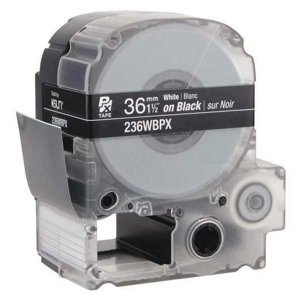 Cartridge Label, 30 ft. L, White on Blk