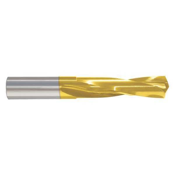 Screw Machine Drill Bit, 7/64 in Size, 135  Degrees Point Angle, Solid Carbide, TiN Finish