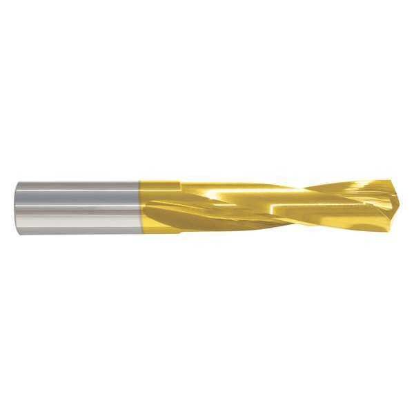 Screw Machine Drill Bit, 1/8 in Size, 135  Degrees Point Angle, Solid Carbide, TiN Finish