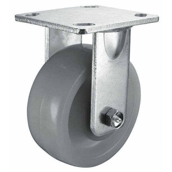 Rigid Plate Caster, Nylon, 4 in., 1000 lb.